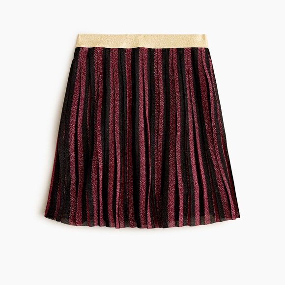 J. Crew Other - J.Crew Crewcuts Girls' Burgundy Stripe Pleated Midi Holiday Pull-On Skirt—XS